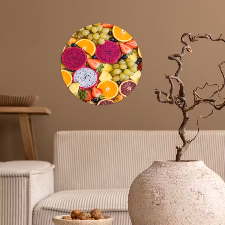 Fruit - Assortiment - Kleurrijk - Gezondheid Wandcirkel behangsticker klein -sfeer1