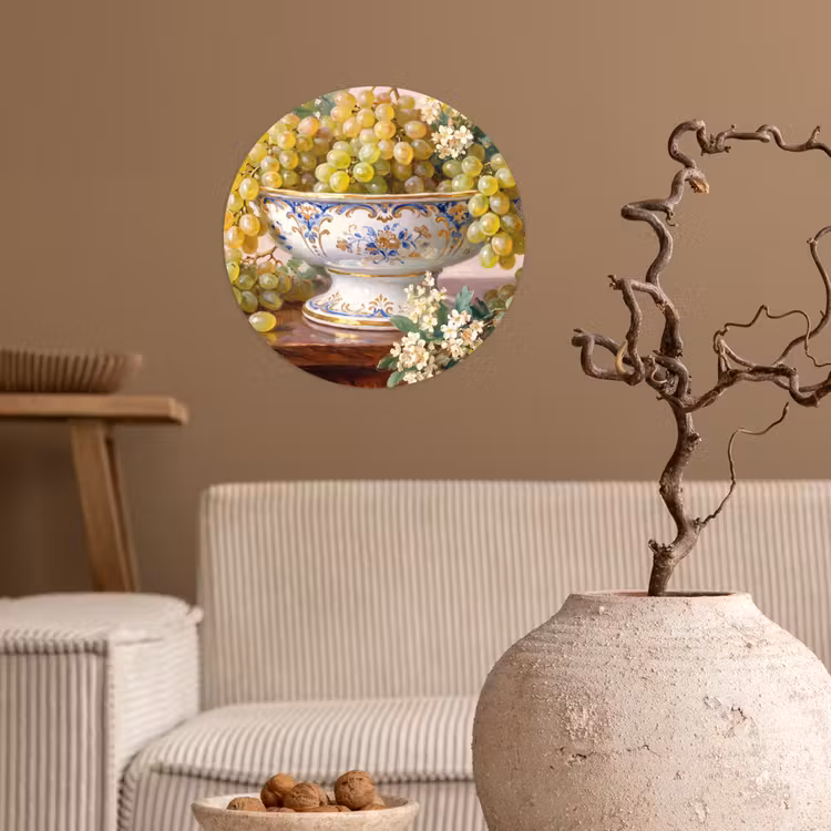 Wallpaper Circle - Fruit - Still Life - Classical - Fruit - Stilleven - Klassiek Wandcirkel behangsticker klein