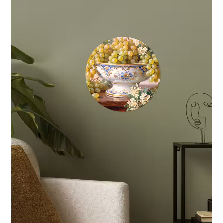 Wallpaper Circle - Fruit - Still Life - Classical - Fruit - Stilleven - Klassiek Wandcirkel behangsticker klein