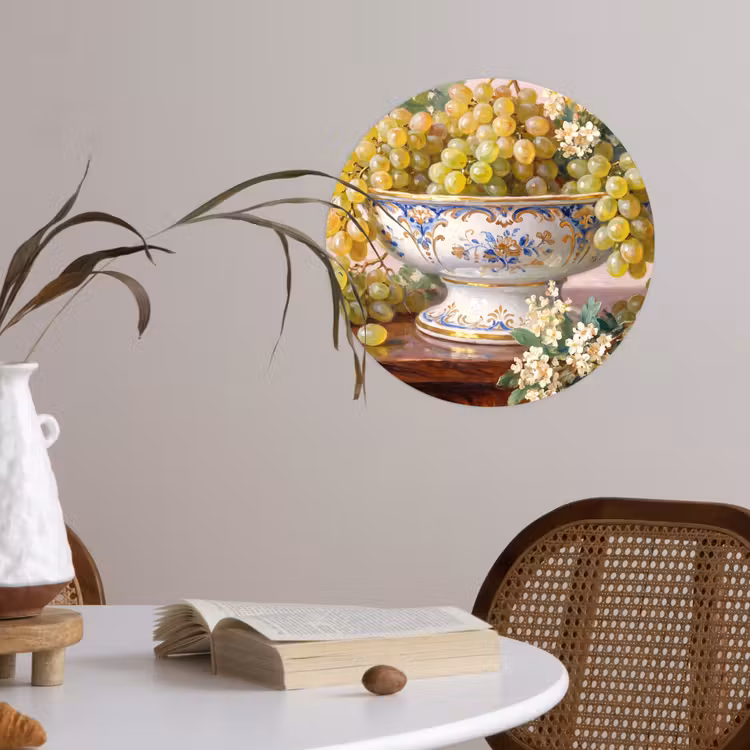 Wallpaper Circle - Fruit - Still Life - Classical - Fruit - Stilleven - Klassiek Wandcirkel behangsticker klein