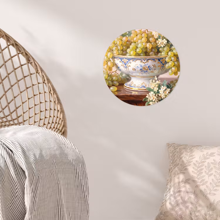 Wallpaper Circle - Fruit - Still Life - Classical - Fruit - Stilleven - Klassiek Wandcirkel behangsticker klein
