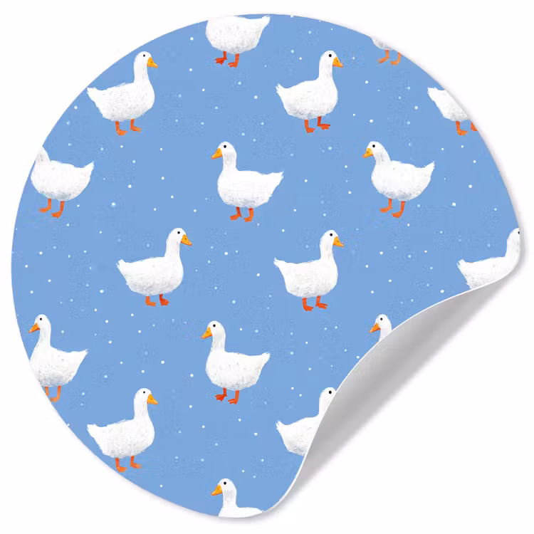 Ganzen - Elegant - Blauw Wandcirkel behangsticker klein 186 -3d