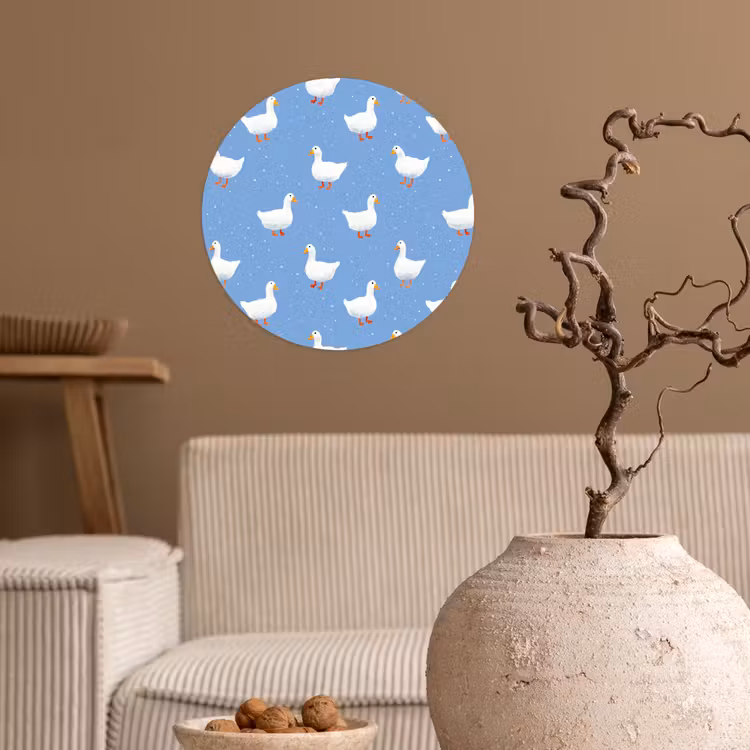 Ganzen - Elegant - Blauw Wandcirkel behangsticker klein 186 -sfeer1