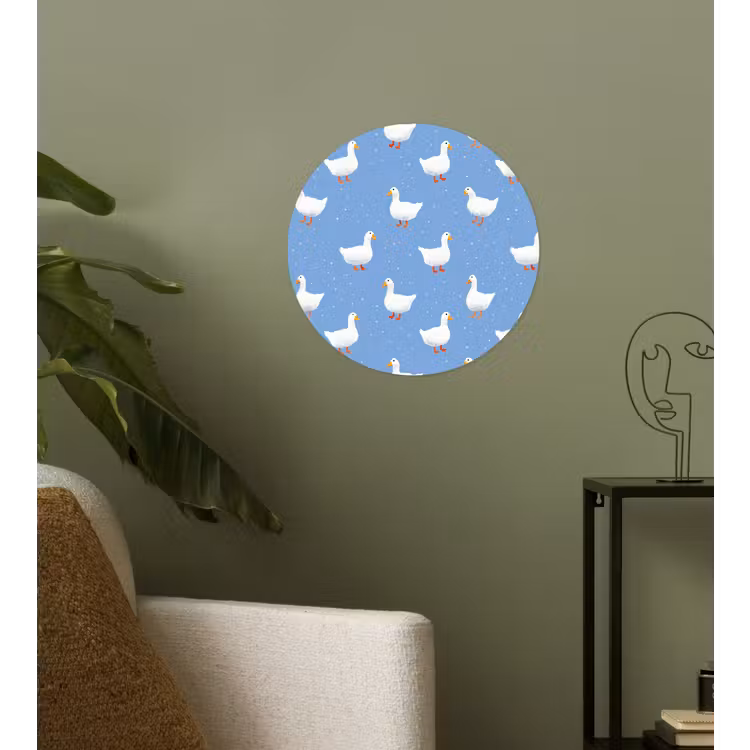Ganzen - Elegant - Blauw Wandcirkel behangsticker klein 186 -sfeer2