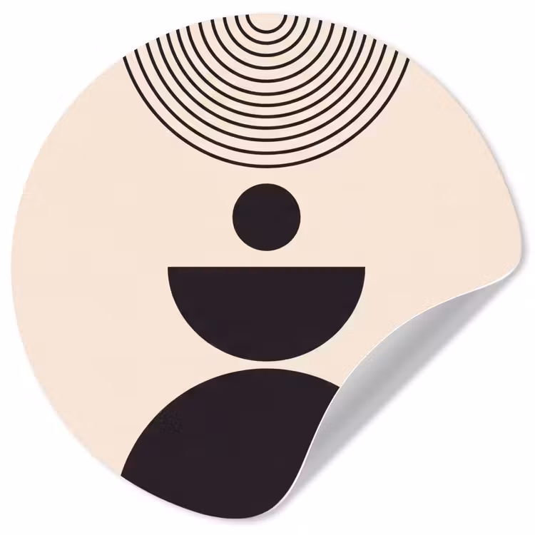 Wallpaper Circle - Geometric Balance - Art - Geometrische balans - Kunst Wandcirkel behangsticker klein