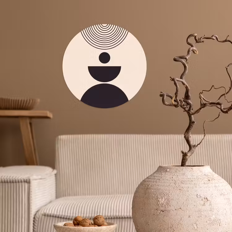 Wallpaper Circle - Geometric Balance - Art - Geometrische balans - Kunst Wandcirkel behangsticker klein