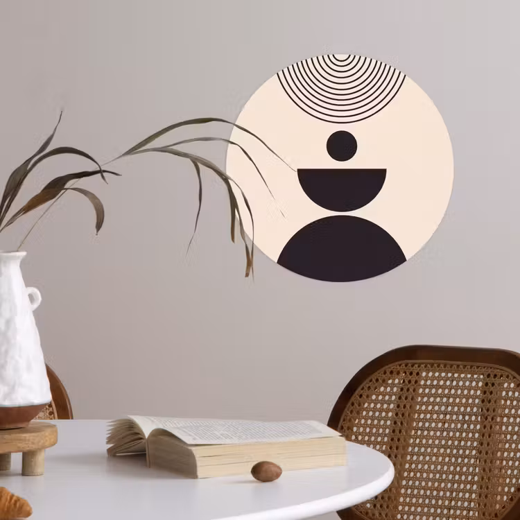 Wallpaper Circle - Geometric Balance - Art - Geometrische balans - Kunst Wandcirkel behangsticker klein