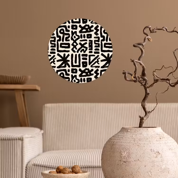 Geometrisch - Figuren - Zwart Wandcirkel behangsticker klein 186 -sfeer1