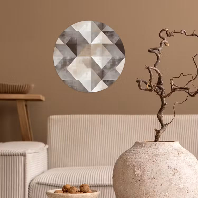 Geometrisch - Motief - Aardetinten Wandcirkel behangsticker klein 186 -sfeer1