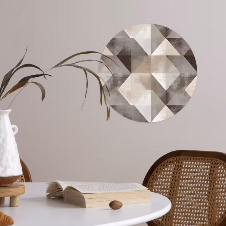 Geometrisch - Motief - Aardetinten Wandcirkel behangsticker klein 186 -sfeer3