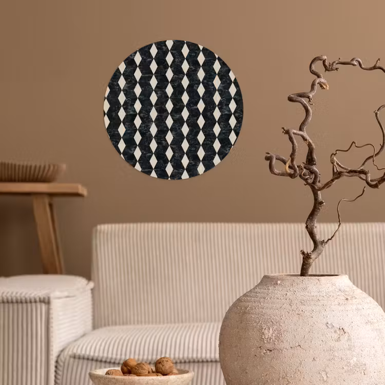 Geometrisch - Patroon - Marmer - Groen Wandcirkel behangsticker klein 186 -sfeer1