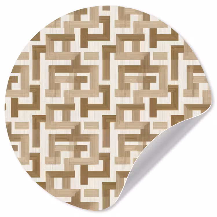 Geometrisch - Retro - Bruin Wandcirkel behangsticker klein 186 -3d