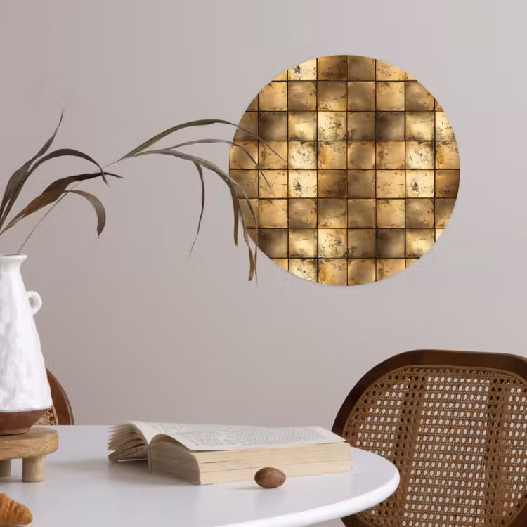Geometrisch - Tegels - Goud Wandcirkel behangsticker klein 186 -sfeer3