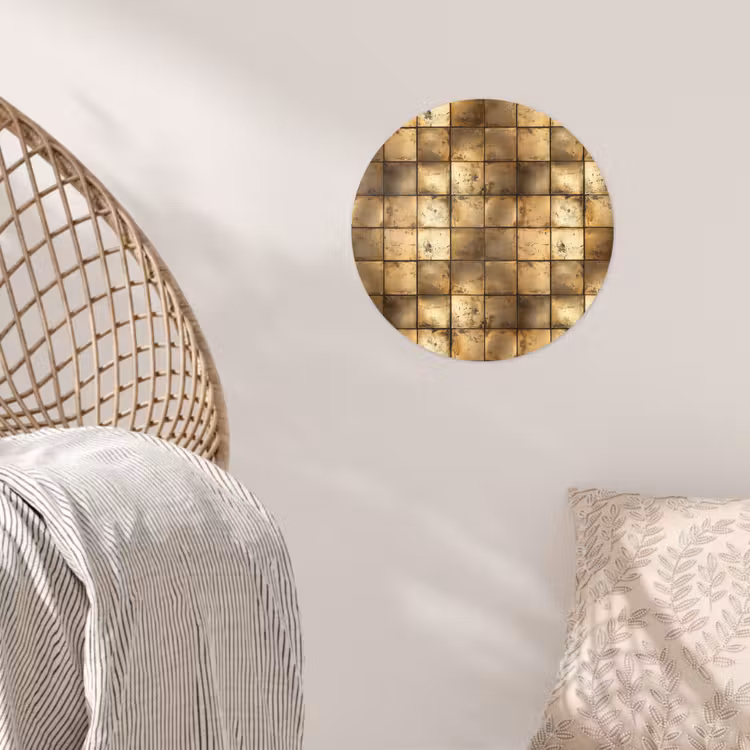 Geometrisch - Tegels - Goud Wandcirkel behangsticker klein 186 -sfeer4