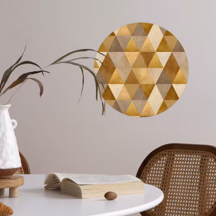 Geometrisch - Driehoek - Goud Wandcirkel behangsticker klein 186 -sfeer3