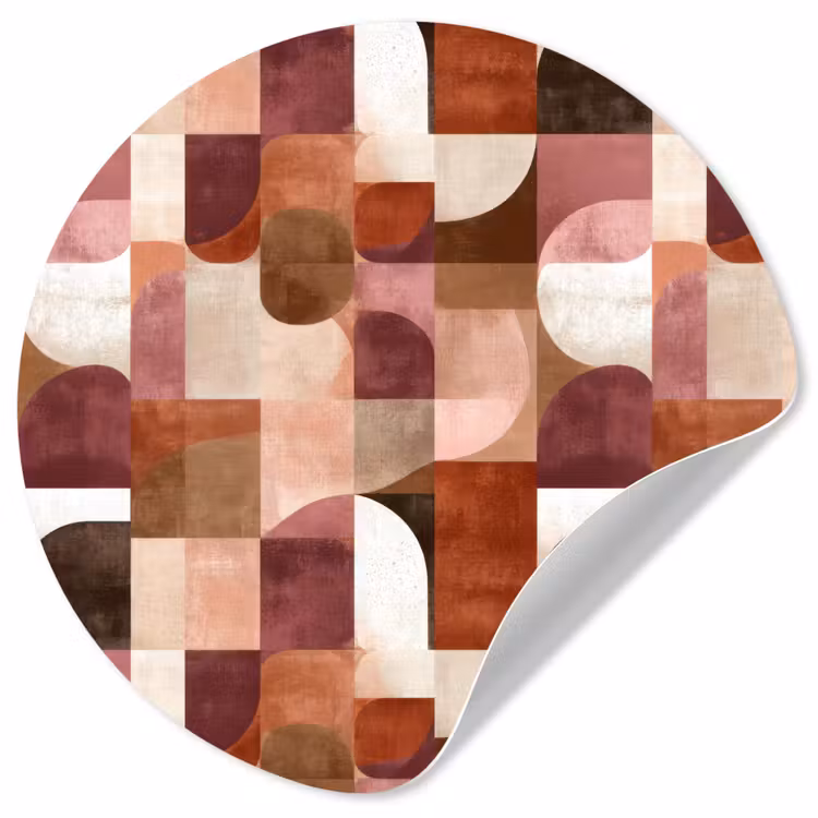 Geometrie - Modern - Retro Wandcirkel behangsticker klein 186 -3d