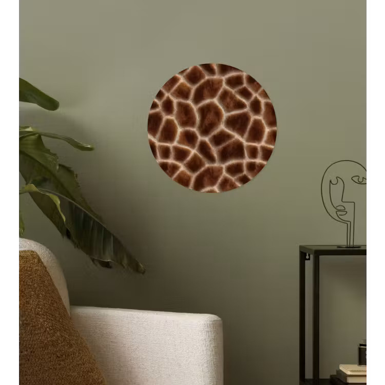 Giraf - Bruin - Vacht Wandcirkel behangsticker klein 186 -sfeer2