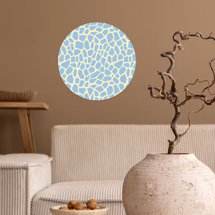 Giraf - Modern - Blauw Wandcirkel behangsticker klein 186 -sfeer1