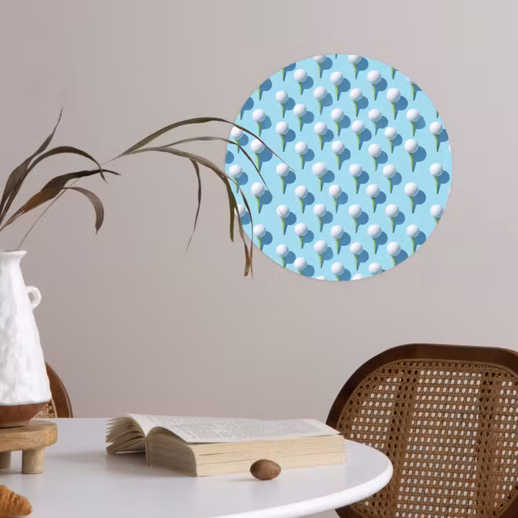 Golf - Ballen - Blauw Wandcirkel behangsticker klein 186 -sfeer3