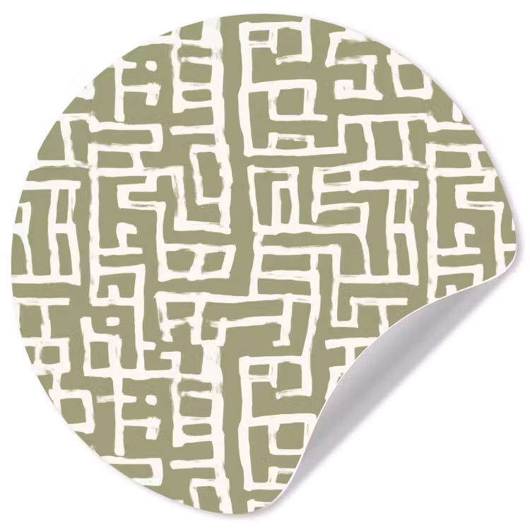 Grafisch - Patroon - Groen Wandcirkel behangsticker klein 186 -3d