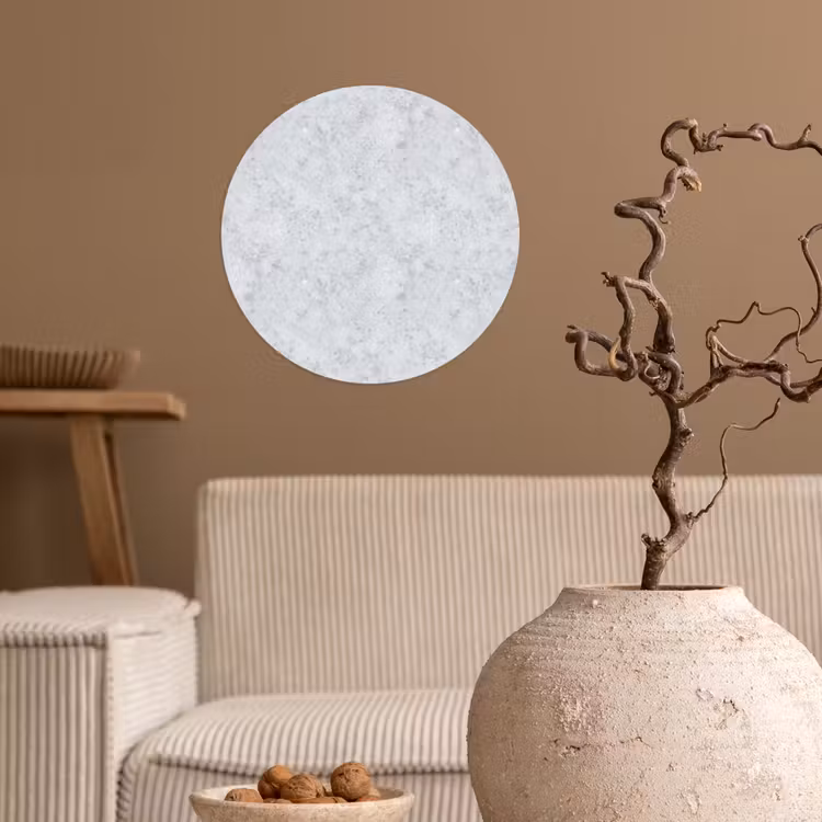 Grijs - Terrazzo-effect - Beton Wandcirkel behangsticker klein 186 -sfeer1
