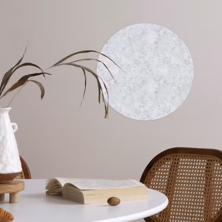 Grijs - Terrazzo-effect - Beton Wandcirkel behangsticker klein 186 -sfeer3