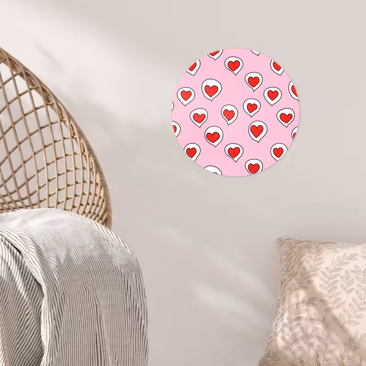 Hartjes - Patroon - Rood Wandcirkel behangsticker klein 186 -sfeer4