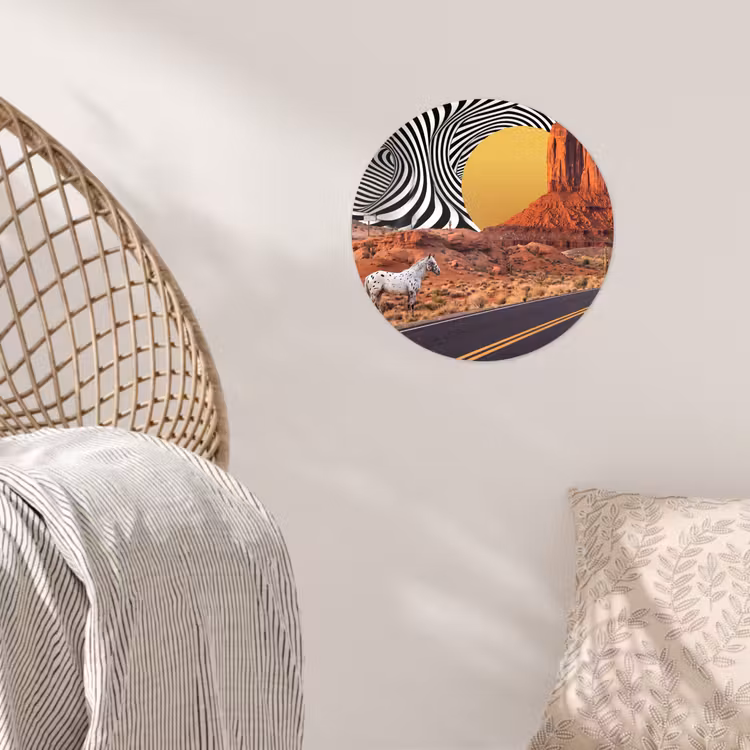 Wallpaper Circle - Horse - Desert - Nature - Paard - Woestijn - Natuur Wandcirkel behangsticker klein