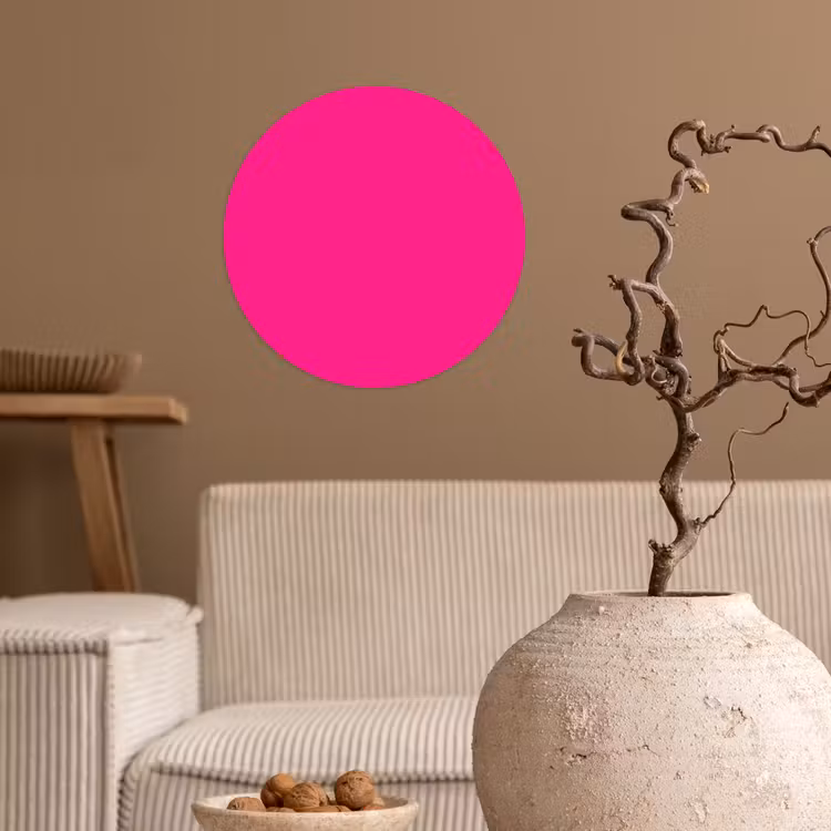 Hot - Fuchsia - Roze Wandcirkel behangsticker klein 186 -sfeer1