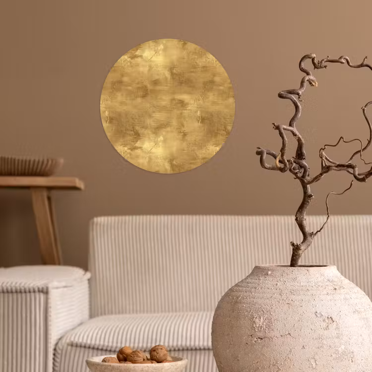 Industrieel - Textuur - Goud Wandcirkel behangsticker klein 186 -sfeer1