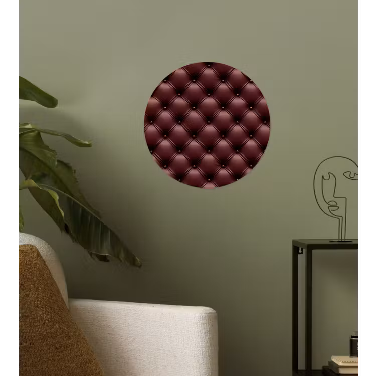 Leer - Patroon - Bordeaux Wandcirkel behangsticker klein 186 -sfeer2