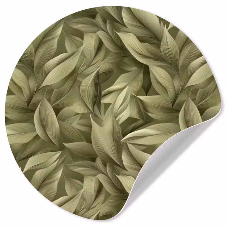 Bladeren - Modern - Groen Wandcirkel behangsticker klein 186 -3d