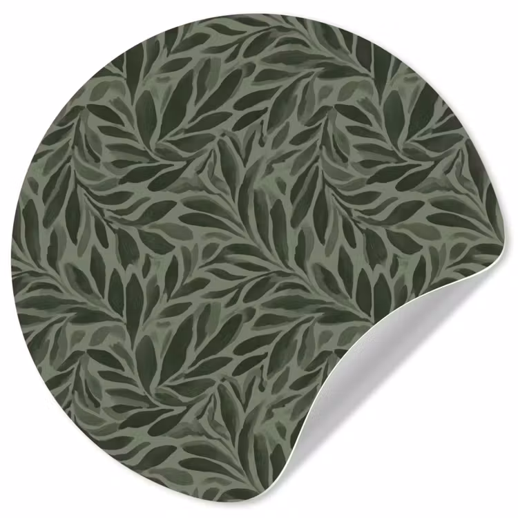 Bladeren - Organisch - Groen Wandcirkel behangsticker klein 186 -3d