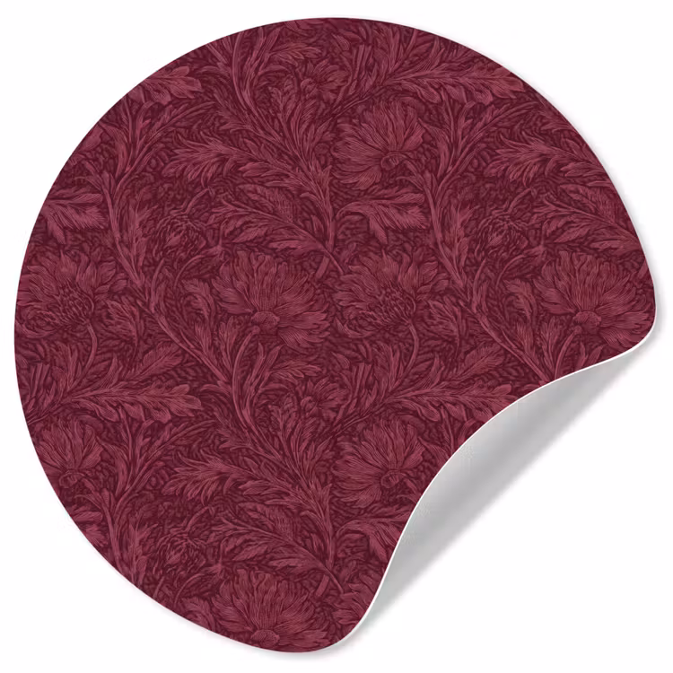 Bladeren - Patroon - Paars Wandcirkel behangsticker klein 186 -3d