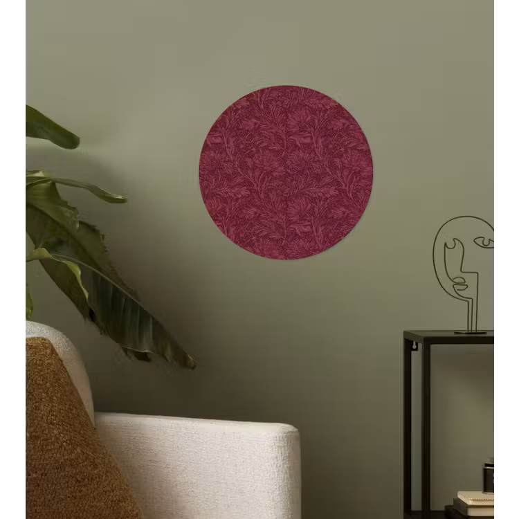 Bladeren - Patroon - Paars Wandcirkel behangsticker klein 186 -sfeer2