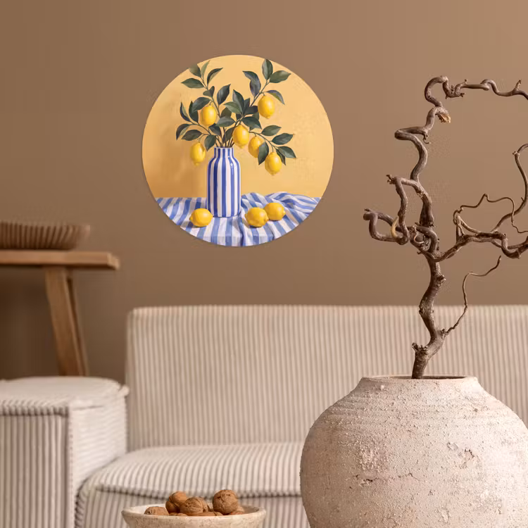 Wallpaper Circle - Lemon - Still Life - Modern - Citroen - Stilleven - Modern Wandcirkel behangsticker klein