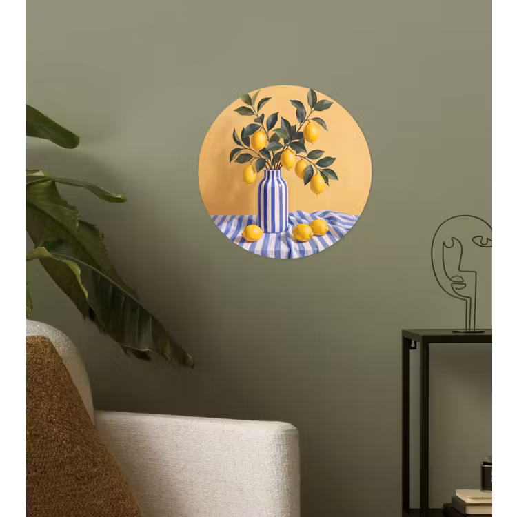 Wallpaper Circle - Lemon - Still Life - Modern - Citroen - Stilleven - Modern Wandcirkel behangsticker klein