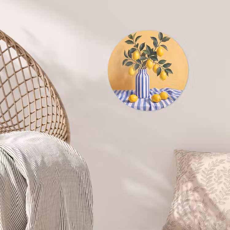 Wallpaper Circle - Lemon - Still Life - Modern - Citroen - Stilleven - Modern Wandcirkel behangsticker klein