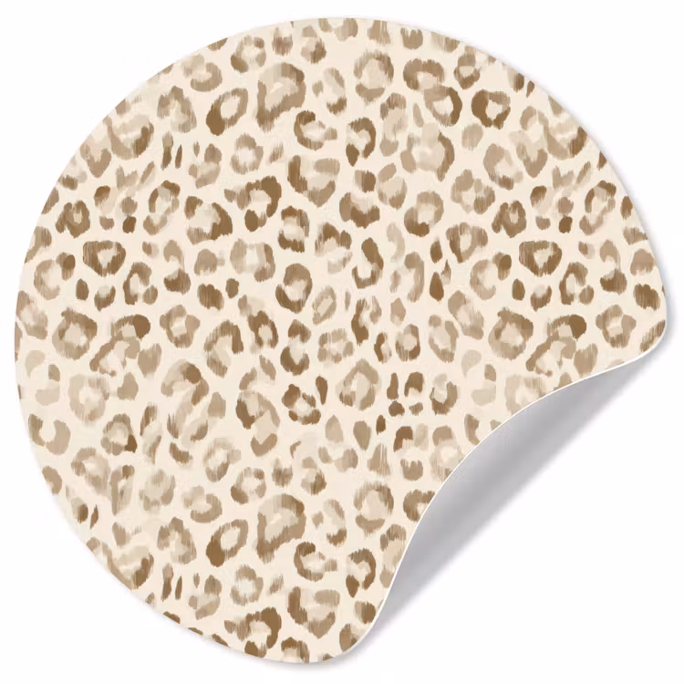 Luipaard - Klassiek - Beige Wandcirkel behangsticker klein 186 -3d