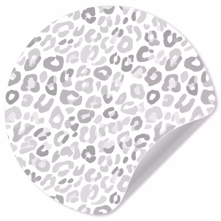 Luipaard - Motief - Grijs Wandcirkel behangsticker klein 186 -3d