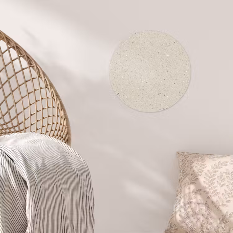 Lichtbeige - Terrazzo - Grijs Wandcirkel behangsticker klein 186 -sfeer4