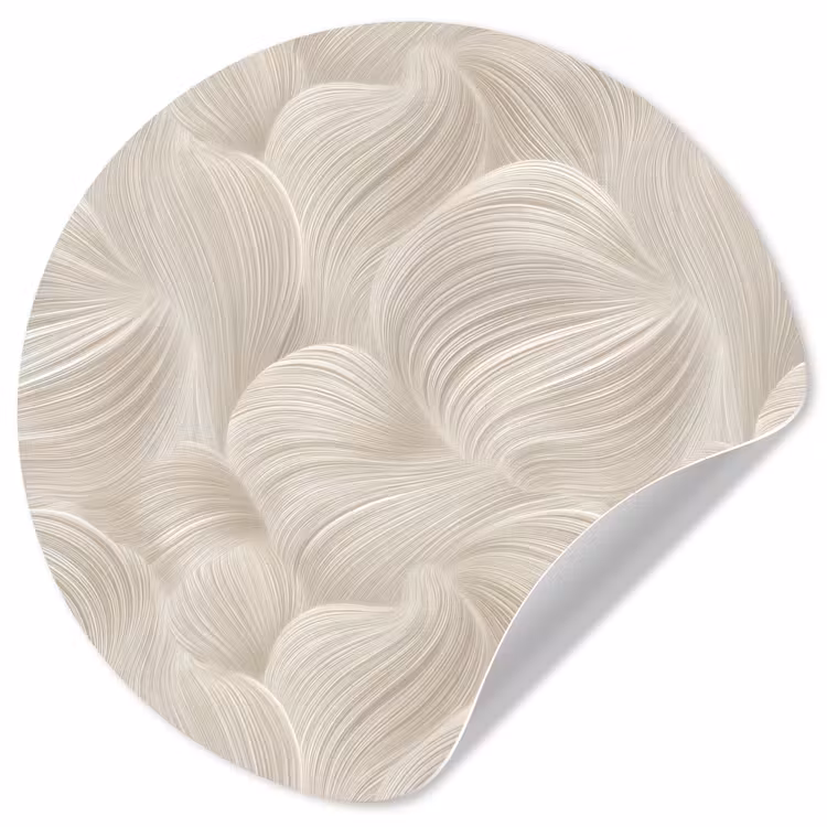 Lijnen - Waaier - Beige Wandcirkel behangsticker klein 186 -3d