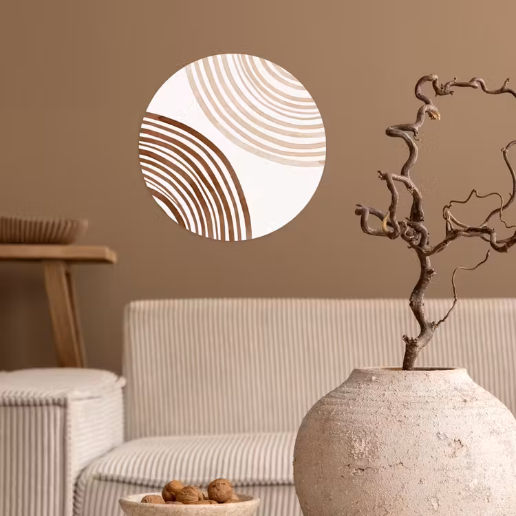 Wallpaper Circle - Lines - Minimalist - Art - Lijnen - Minimalistisch - Kunst Wandcirkel behangsticker klein