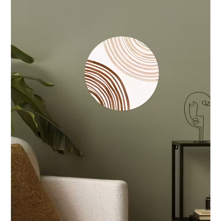 Wallpaper Circle - Lines - Minimalist - Art - Lijnen - Minimalistisch - Kunst Wandcirkel behangsticker klein