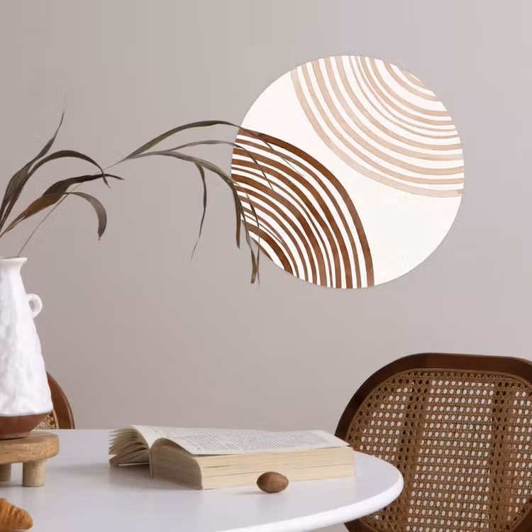 Wallpaper Circle - Lines - Minimalist - Art - Lijnen - Minimalistisch - Kunst Wandcirkel behangsticker klein