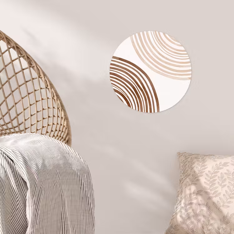 Wallpaper Circle - Lines - Minimalist - Art - Lijnen - Minimalistisch - Kunst Wandcirkel behangsticker klein