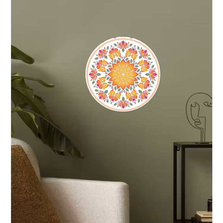 Mandala - Bloemen - Decoratie - Kleurrijk - Abstract Wandcirkel behangsticker klein -sfeer2