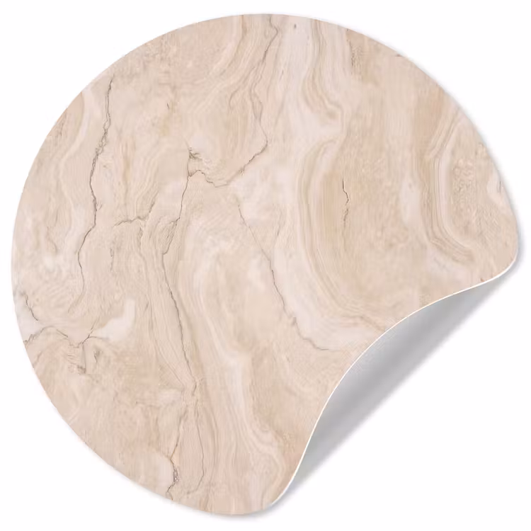 Marmer - Patroon - Beige - Steen - Abstract Wandcirkel behangsticker klein -3d
