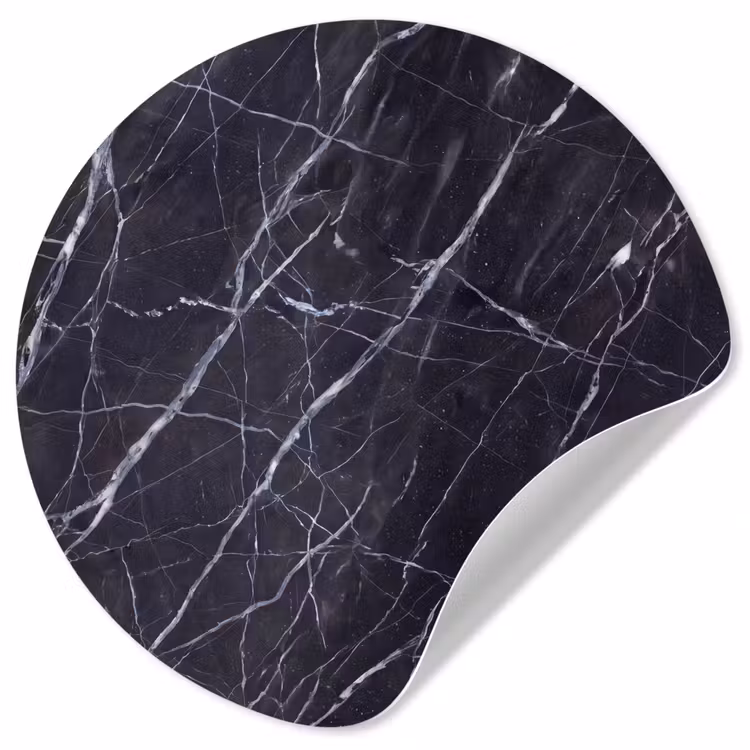 Marmer - Patroon - Modern - Zwart - Wit Wandcirkel behangsticker klein -3d