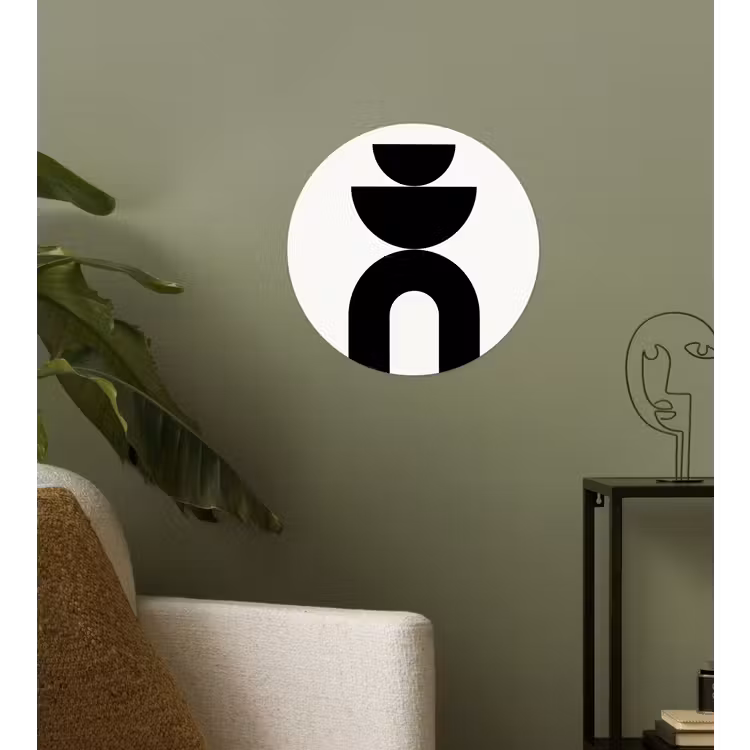 Wallpaper Circle - Minimalist - Art - White - Minimalistisch - Kunst - Wit Wandcirkel behangsticker klein
